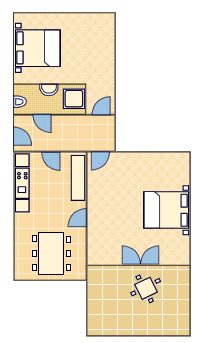 Grundriss der Ferienwohnungen - A1 - 1/2+2