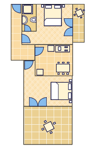 Půdorys apartmánu - A2 - 1/2+2