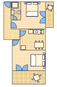 Půdorys apartmánu - A3 - 1/2+2